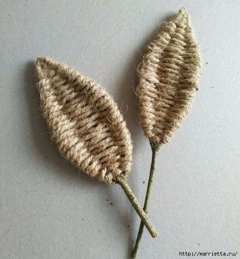 Декоративные листики из веточек и шпагата Декоративные листики из веточек и шпагата Декоративные листики из веточек и шпагата