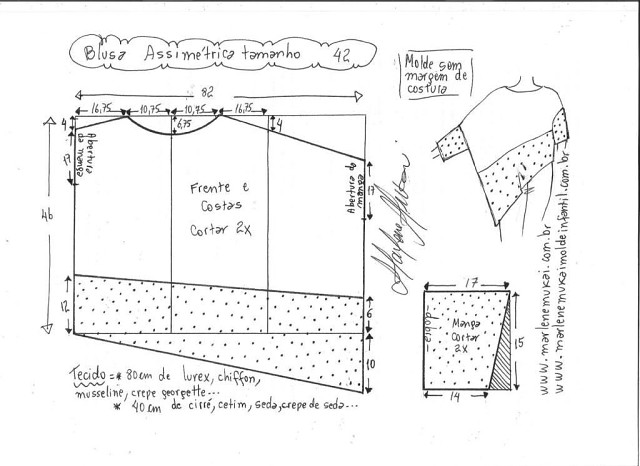 Выкройка ассимитричной блузы – просто и необычно! 