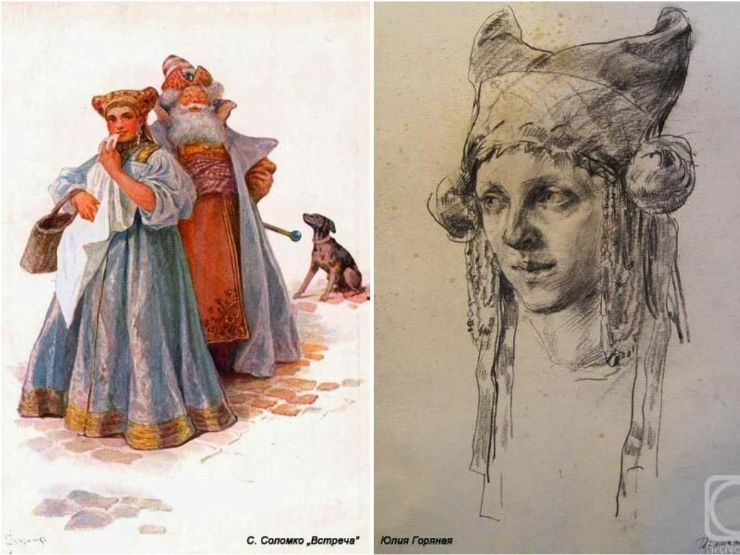 Рогатая шапка на руси. Головные уборы древней Руси Кичка. Кичка рогатая головной убор. Двурогая кика головной убор. Что такое кика в древней Руси.