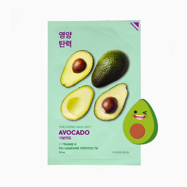 Смягчающая тканевая маска Pure Essence Mask Sheet Avocado, Holika Holika