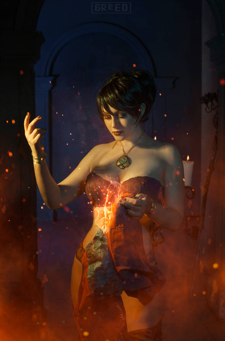 Великолепная ведьма Морриган из Dragon Age Игры,косплей