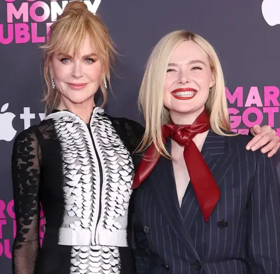 Николь Кидман в прозрачной юбке и Эль Фаннинг в 