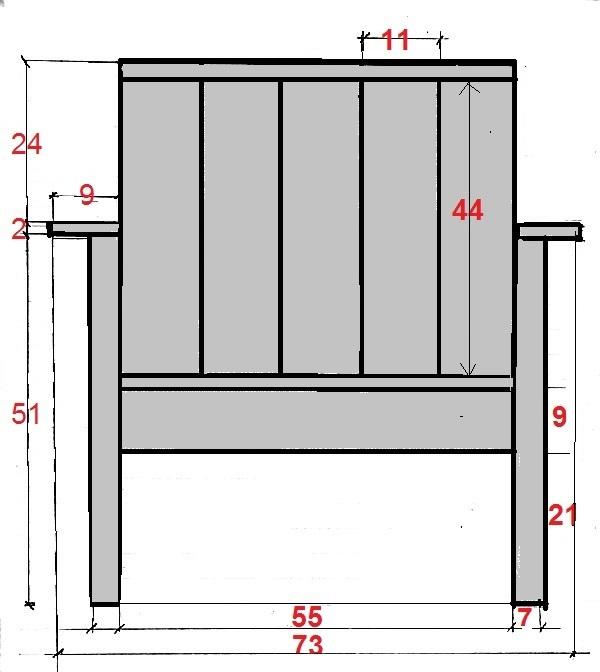 Как сделать кресло для дачи своими руками из дерева чертежи