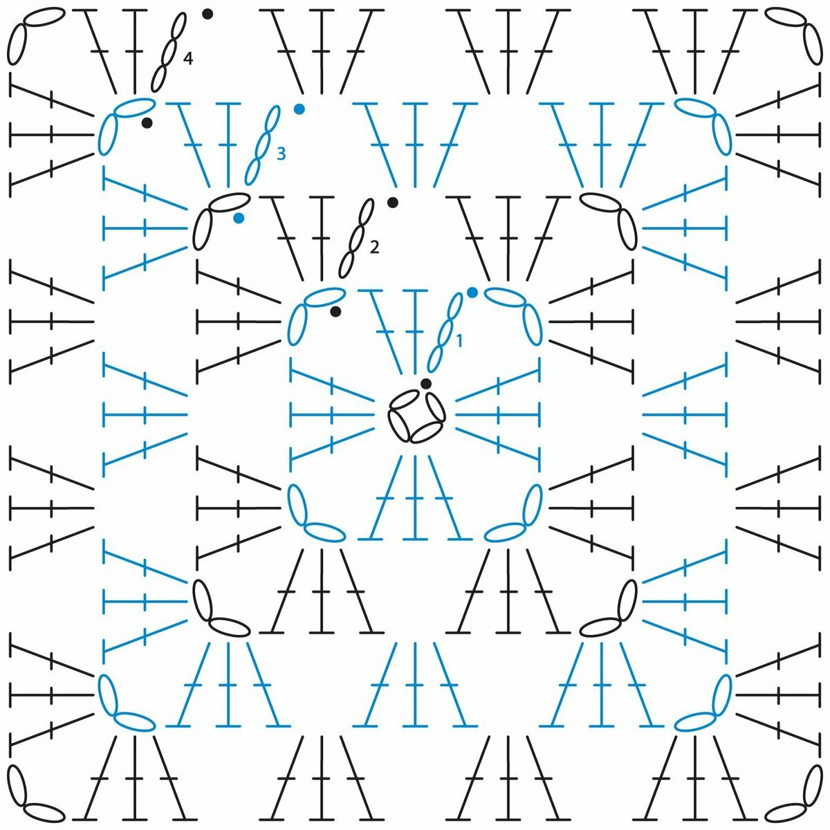 Схема вязаный квадрат
