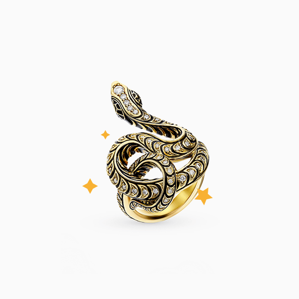 Кольцо «Алексей Помельников», желтое золото, бриллианты, эмаль