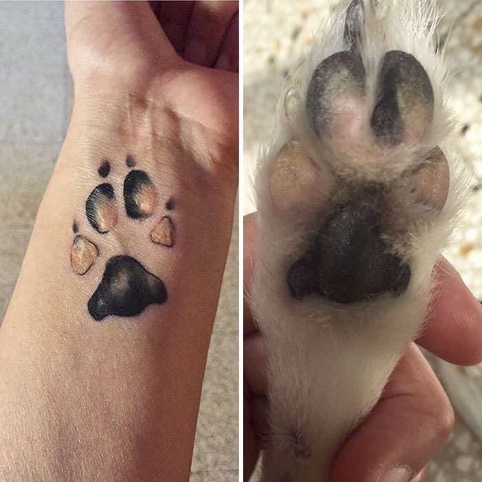 The Paws Of The Dogs Are Being Tattooed On Their Owners And The Result Is Adorable