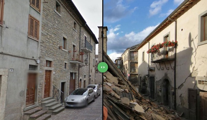 Землетресение в Италии: фотографии до и после катаклизма