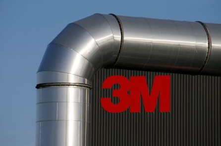 The logo of 3M is seen at the 3M Tilloy plant in Tilloy-Lez-Cambrai, France, August 18, 2019. REUTERS/Pascal Rossignol
