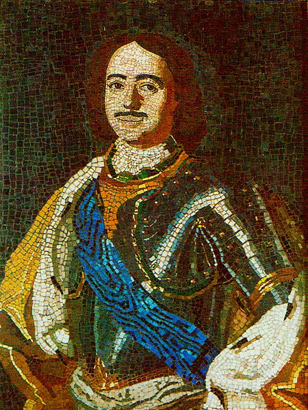 Мозаичный портрет Петра I набранный М.В. Ломоносовым