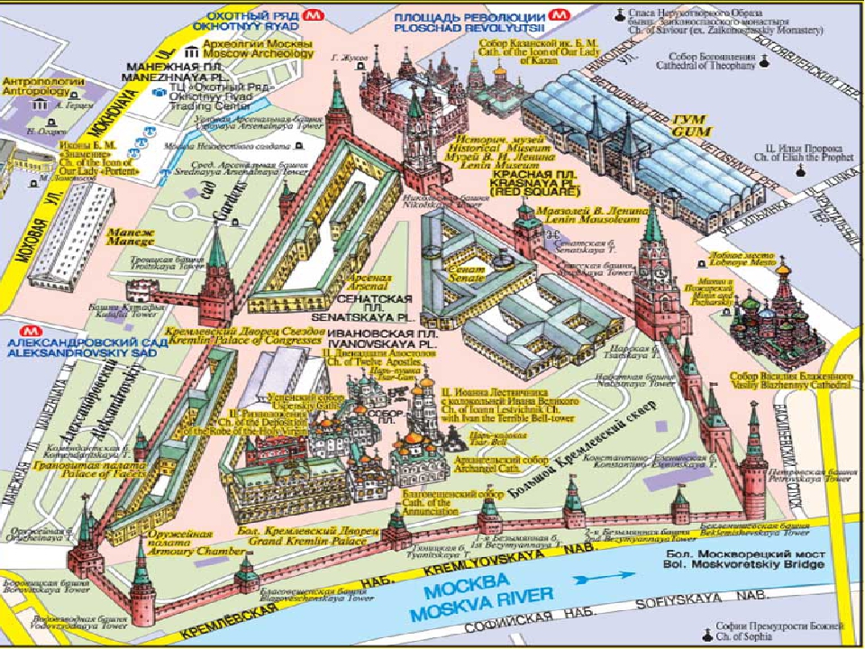 Арсенал московского кремля на схеме