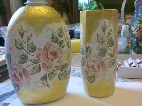 Наборчик для ванной комнаты. Декупаж. Мастер-класс Наборчик для ванной комнаты. Декупаж. Мастер-класс декупаж