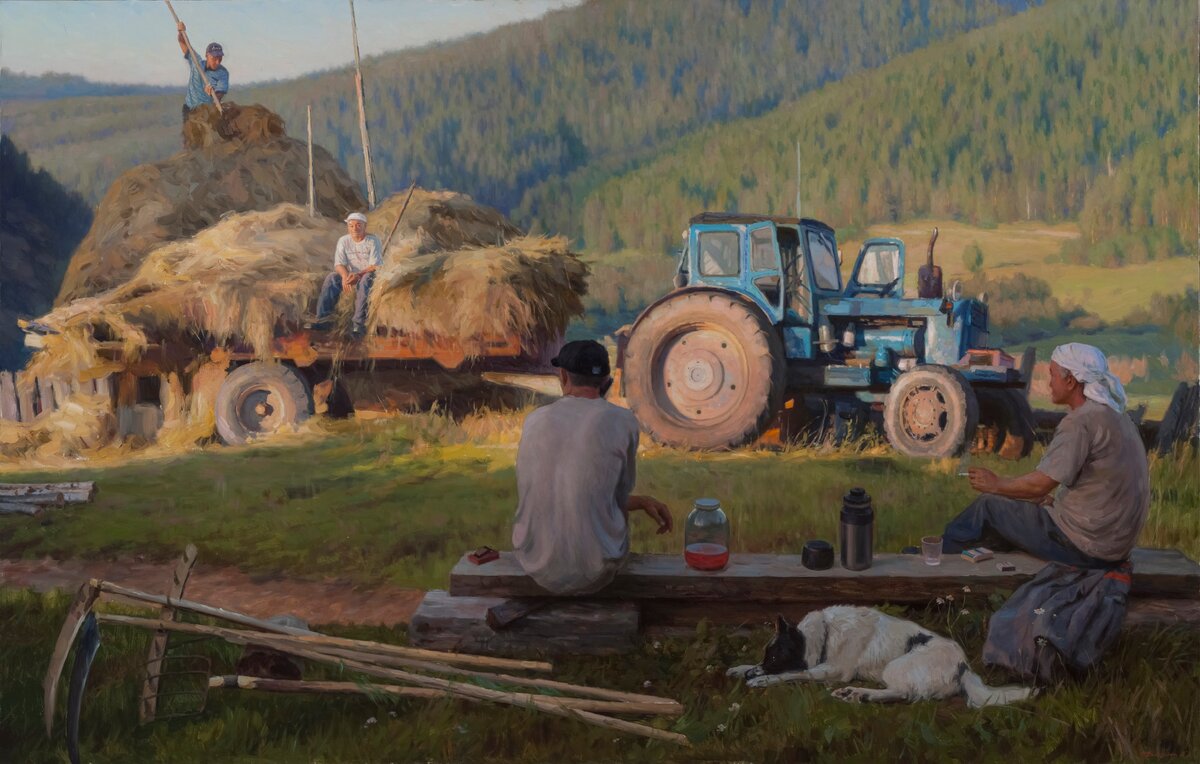 «Сенокосная пора. Урал», 2019, холст, масло