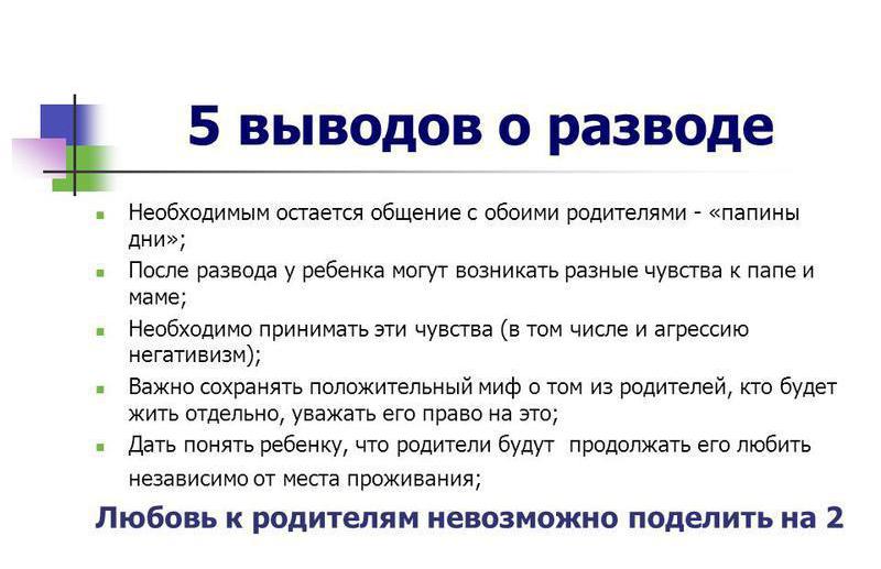 Выводы о разводе