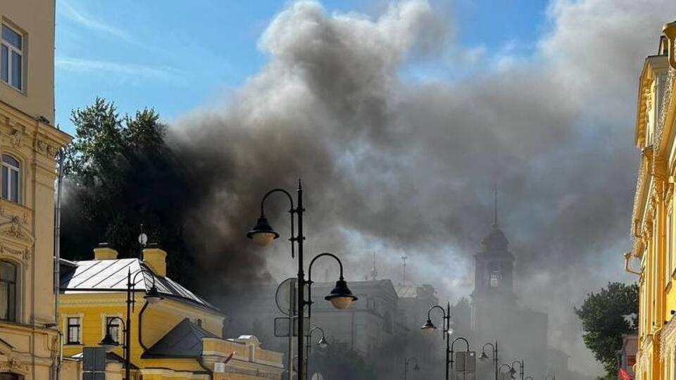 Пожар в центре москвы