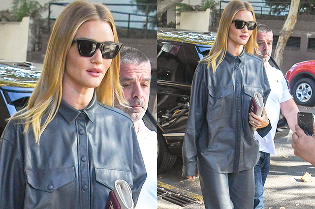 Уличный стиль знаменитости: Рози Хантингтон-Уайтли в брючном костюме на прогулке в Сиднее