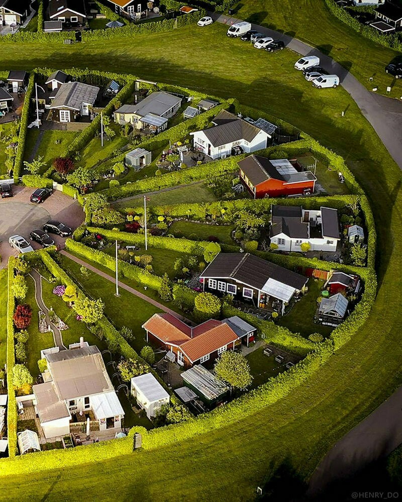 Зачем в Дании построили странный район в виде кругов, в которые заключены дома архитектура,где и как,дача,кто,ремонт и строительство,сад и огород
