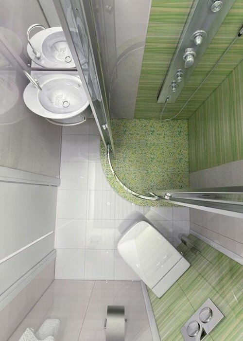 Хрущевские квартиры славятся своим небольшим размером, и ванная комната или туалет в них обычно являются одними из самых узких помещений.-19