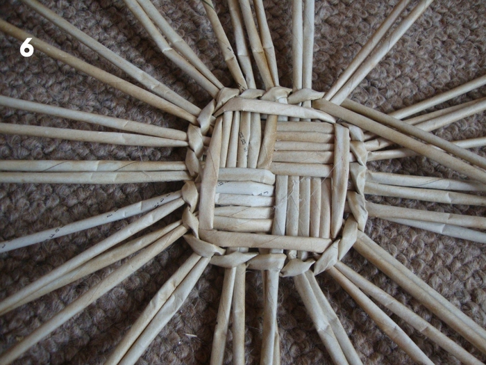 Плетение из газет - объёмная вазочка для фруктов плетение из газет