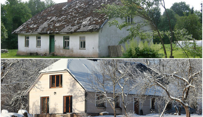 ФОТО. До и после: как выглядит получивший вторую жизнь старинный сельский дом в Видземе
