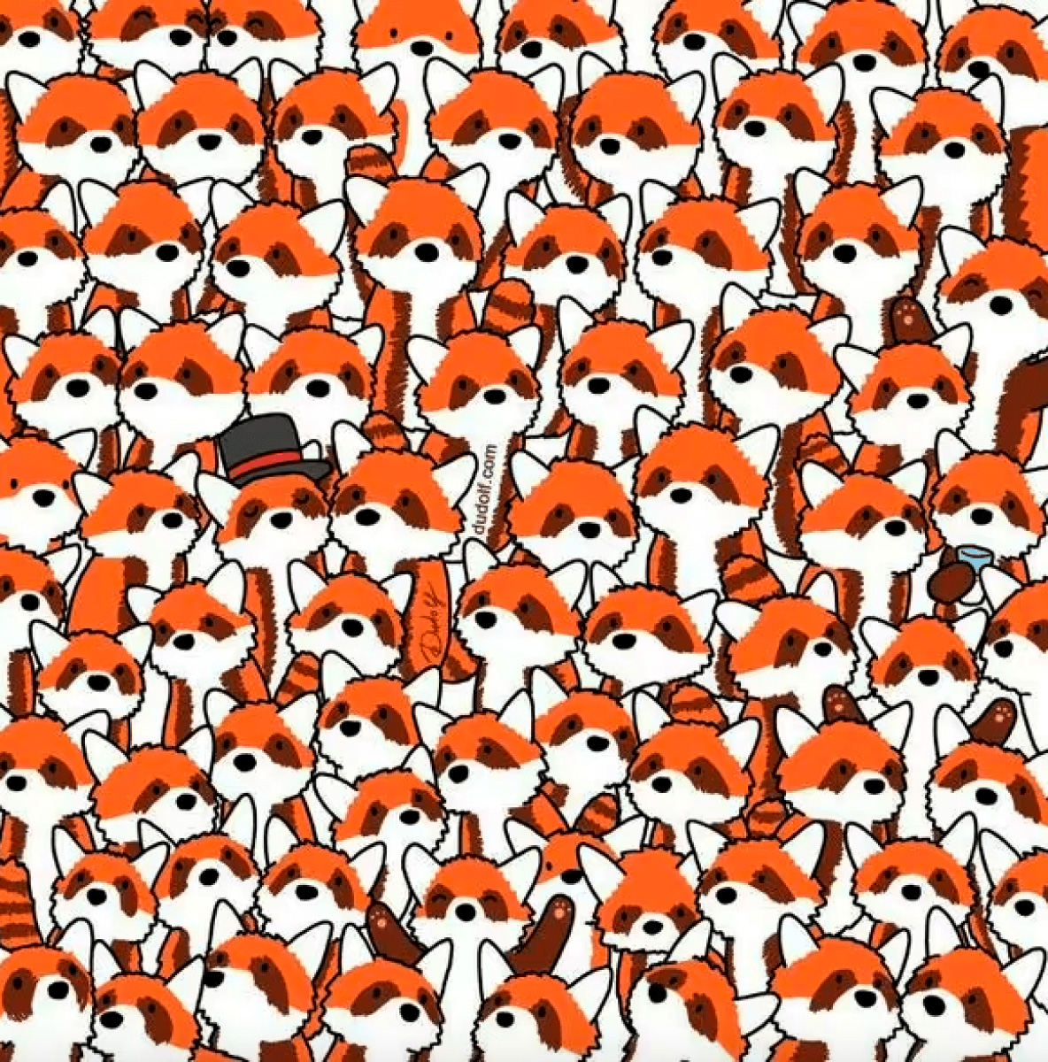Лишь единицы способны заметить 3 лисы в толпе красных панд: тест на идеальное зрение 