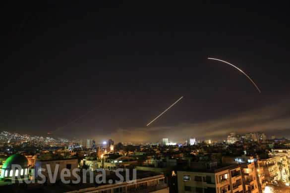 МОЛНИЯ: Первый удар Коалиции США нанесён по Дамаску, чаcть ракет сбита силами ПВО | Русская весна