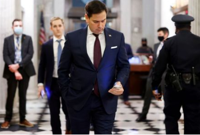 U.S. Senator Marco Rubio (R-FL) arrives to vote ahead of the Senate's approval of an extension of government funding, ending the threat of a shutdown, at the U.S. Capitol in Washington, U.S. December 2, 2021. REUTERS/Jonathan Ernst TPX IMAGES OF THE DAY