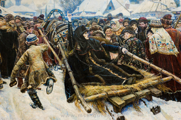 Фрагмент картины С.И. Сурикова «Боярыня Морозова» 