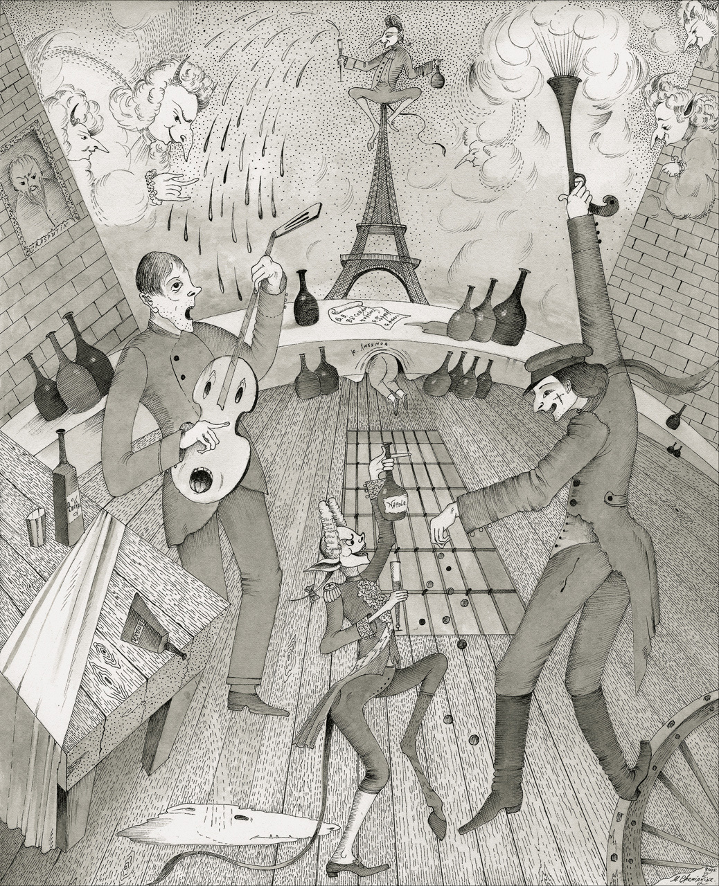 Рисунок Михаила Шемякина к стихотворению Владимира Высоцкого «Французские бесы», 2005 год