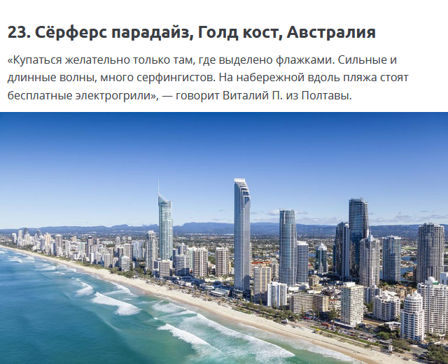 Лучшие пляжи мира по мнению путешественников и туристов  