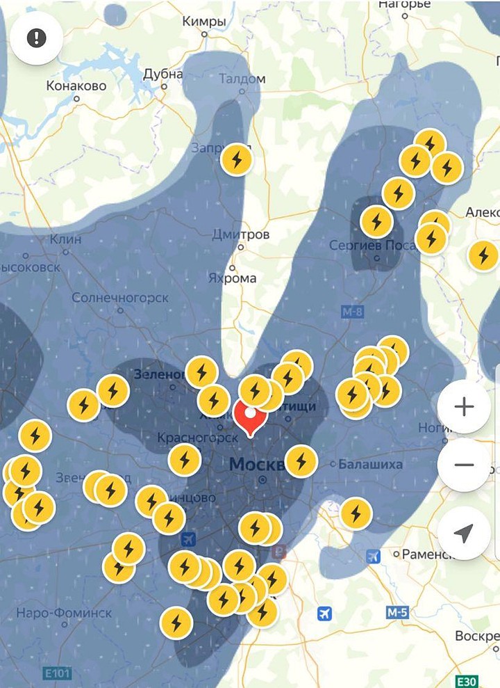 Дождь в москве сегодня карта