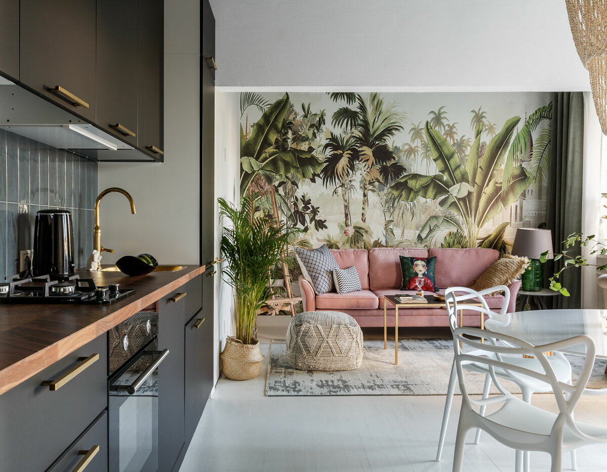 Смелый интерьер двушки 45 м² для сдачи в аренду