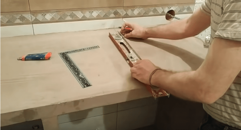 Стильная и удобная столешница для ванной своими руками интерьер,переделки,рукоделие,своими руками,сделай сам