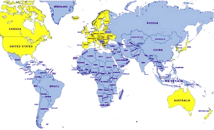 Американская карта мира 2022