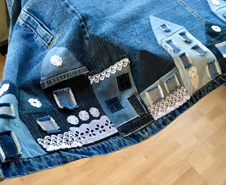 "Домики" классика в джинсовых переделках... идеи и вдохновение,лоскутное шитье,шитье