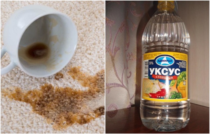 Следы от чая и кофе удалит уксус
