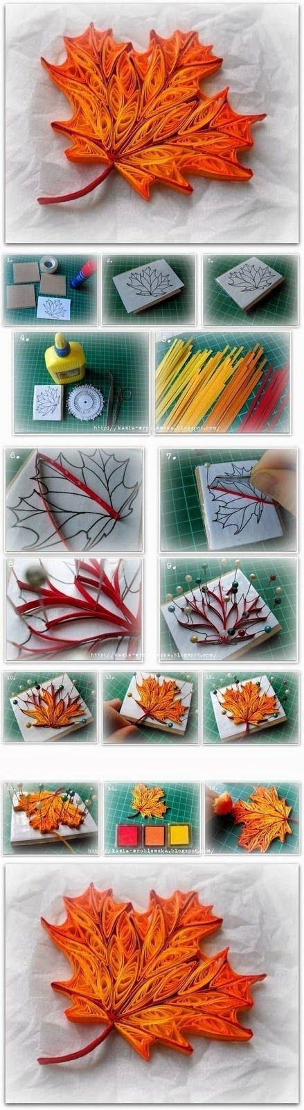 quilling a maple leaf