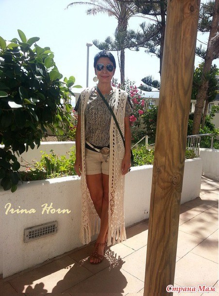 Длинный жилет “Подсолнухи” в стиле бохо шик от Ирины Хорн Длинный жилет “Подсолнухи” в стиле бохо шик от Ирины Хорн жилет бохо,рукоделие,своими руками