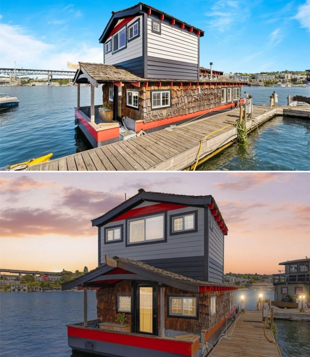 Haida Bird Houseboat имеет надстройку в виде частичного второго уровня для увеличения жилой площади.