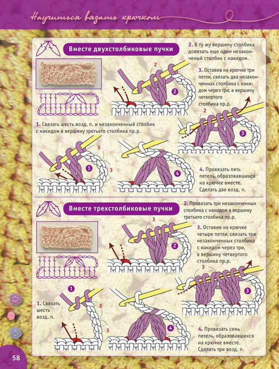 Пошаговый самоучитель для вязания крючком! Более 300 иллюстраций + схемы! (Часть 1)