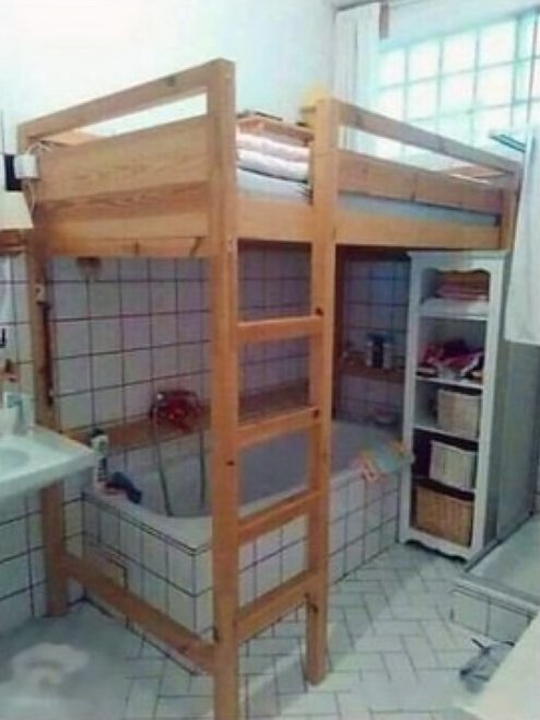 Ванная-спальня в Китае в тесноте, квартир, квартиры, малогабаритка, малогабаритки, студия, тесно