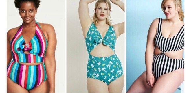 Очень стильные модели plussize купальников для прекрасных дам