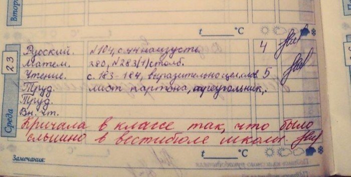 15 замечаний в школьных дневниках, от которых у родителей волосы встают дыбом 15 замечаний в школьных дневниках, от которых у родителей волосы встают дыбом