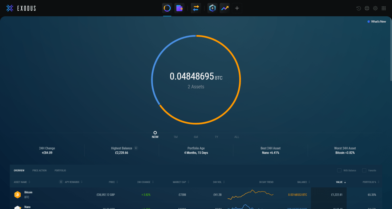 exodus desktop wallet app