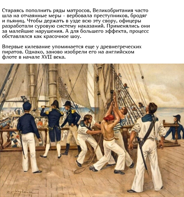Протаскивание под килем, или как наказывали виновных пиратов (4 фото)