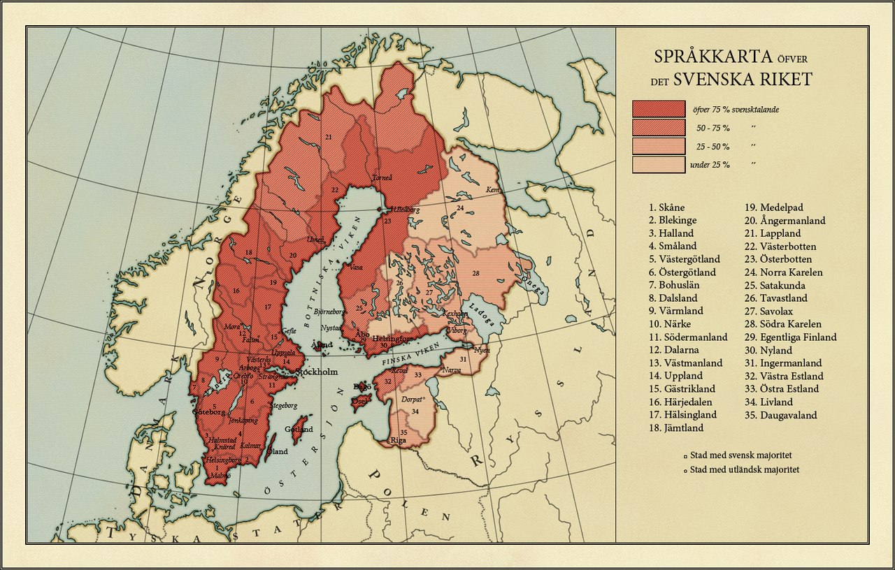 Швеция в 17 в карта
