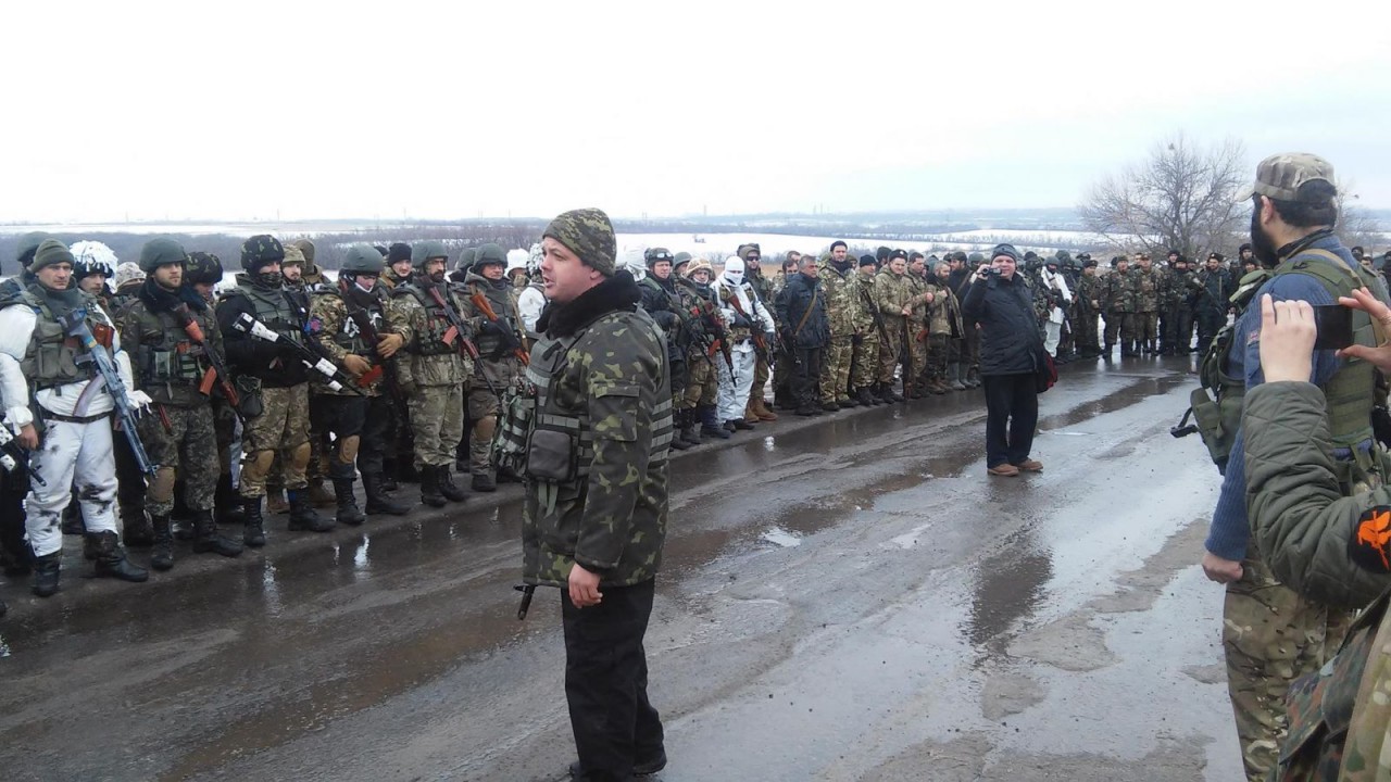 Торжественная речь С. Семенченко перед участниками блокады ЛДНР