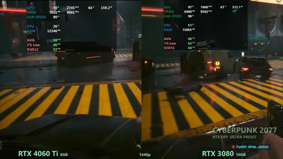 RTX 4060 Ti сравнили с б/ушной RTX 3080 в играх