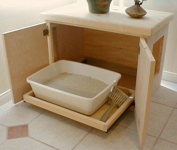 27 крутых способа спрятать кошачий туалет. Впишется в любой интерьер для дома и дачи,интерьер