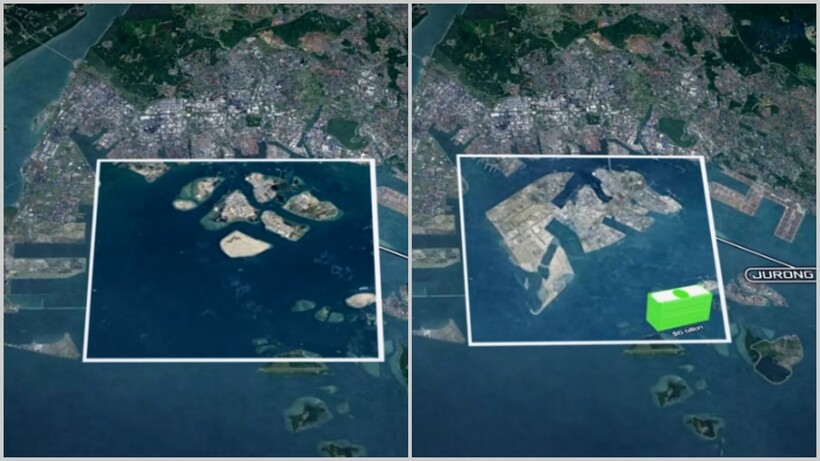 Район Джуронг-Айленд вырос из нескольких островов
