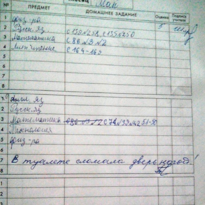 15 замечаний в школьных дневниках, от которых у родителей волосы встают дыбом 15 замечаний в школьных дневниках, от которых у родителей волосы встают дыбом